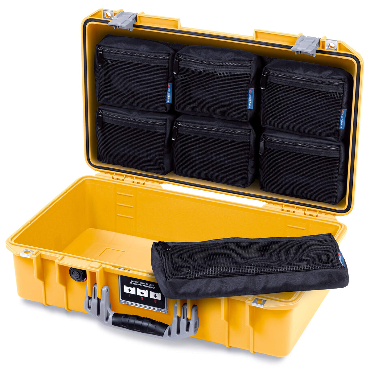 Pelican 1525 Air Case, Yellow with Silver Handle &amp; Latches ColorCase 