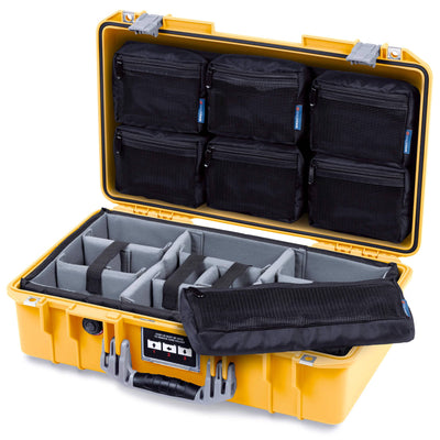 Pelican 1525 Air Case, Yellow with Silver Handle & Latches ColorCase
