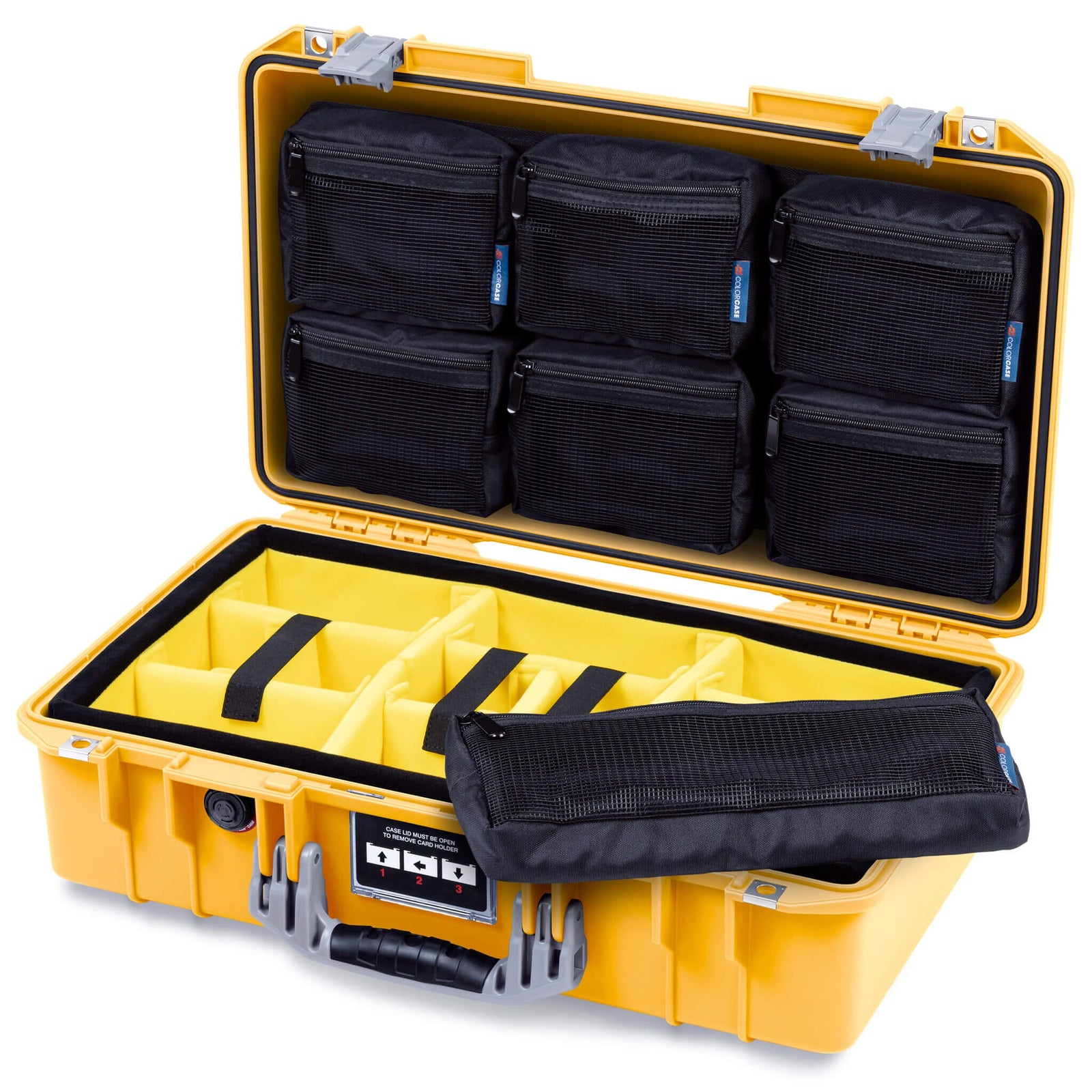 Pelican 1525 Air Case, Yellow with Silver Handle & Latches ColorCase 
