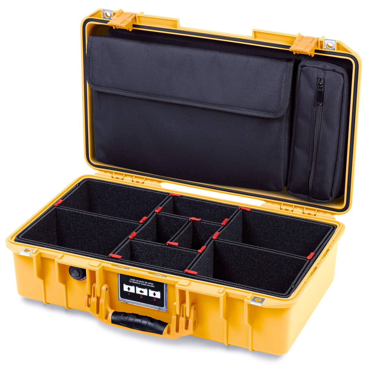 Pelican 1525 Air Case, Yellow TrekPak Divider Sytem with Laptop Computer Pouch ColorCase 015250-0220-240-241