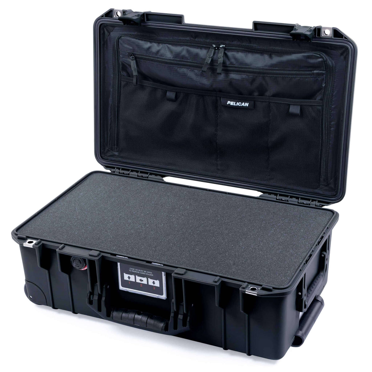 Pelican 1535 Air Case, Black Pick &amp; Pluck Foam with Combo-Pouch Lid Organizer ColorCase 015350-0301-110-111