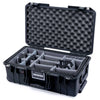 Pelican 1535 Air Case, Black Gray Padded Microfiber Dividers with Convoluted Lid Foam ColorCase 015350-0070-110-111