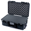 Pelican 1535 Air Case, Black with Black Handles & TSA Locking Latches Pick & Pluck Foam with Convoluted Lid Foam ColorCase 015350-0001-110-L10