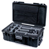 Pelican 1535 Air Case, Black with Black Handles & TSA Locking Latches Pick & Pluck Foam with Computer Pouch ColorCase 015350-0201-110-L10