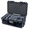 Pelican 1535 Air Case, Black with Black Handles & TSA Locking Latches Gray Padded Microfiber Dividers with Convoluted Lid Foam ColorCase 015350-0070-110-L10