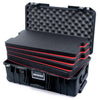 Pelican 1535 Air Case, Black with Black Handles & TSA Locking Latches Custom Tool Kit (4 Foam Inserts with Convoluted Lid Foam) ColorCase 015350-0060-110-L10
