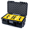 Pelican 1535 Air Case, Black Yellow Padded Microfiber Dividers with Convoluted Lid Foam ColorCase 015350-0010-110-111