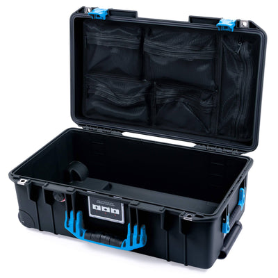 Pelican 1535 Air Case, Black with Blue Handles & Latches Mesh Lid Organizer Only ColorCase 015350-0100-110-121