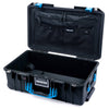 Pelican 1535 Air Case, Black with Blue Handles & Latches Combo-Pouch Lid Organizer Only ColorCase 015350-0300-110-121