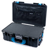 Pelican 1535 Air Case, Black with Blue Handles & Latches Pick & Pluck Foam with Combo-Pouch Lid Organizer ColorCase 015350-0301-110-121