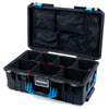 Pelican 1535 Air Case, Black with Blue Handles & Latches TrekPak Divider System with Mesh Lid Organizer ColorCase 015350-0120-110-121