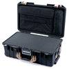 Pelican 1535 Air Case, Black with Desert Tan Handles & Latches Pick & Pluck Foam with Laptop Computer Lid Pouch ColorCase 015350-0201-110-311