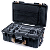 Pelican 1535 Air Case, Black with Desert Tan Handles & Latches Gray Padded Microfiber Dividers with Laptop Computer Lid Pouch ColorCase 015350-0270-110-311