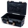 Pelican 1535 Air Case, Black with Desert Tan Handles, Latches & Trolley Combo-Pouch Lid Organizer Only ColorCase 015350-0300-110-311-310