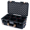 Pelican 1535 Air Case, Black with Desert Tan Handles, Latches & Trolley TrekPak Divider System with Convoluted Lid Foam ColorCase 015350-0020-110-311-310