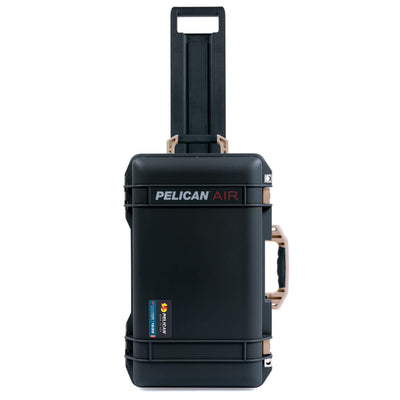 Pelican 1535 Air Case, Black with Desert Tan Handles, Latches & Trolley ColorCase