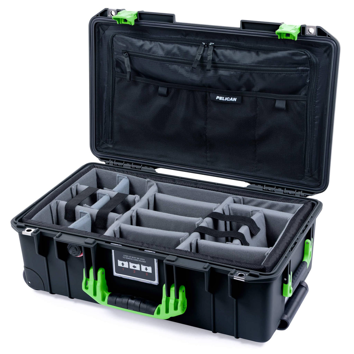 Pelican 1535 Air Carry-on Case - Black &amp; Lime Green