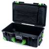 Pelican 1535 Air Case, Black with Lime Green Handles, Latches & Trolley Combo-Pouch Lid Organizer Only ColorCase 015350-0300-110-301-300