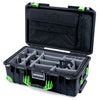Pelican 1535 Air Case, Black with Lime Green Handles, Latches & Trolley Gray Padded Microfiber Dividers with Computer Pouch ColorCase 015350-0270-110-301-300