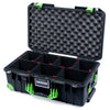 Pelican 1535 Air Case, Black with Lime Green Handles, Latches & Trolley TrekPak Divider System with Convolute Lid Foam ColorCase 015350-0020-110-301-300