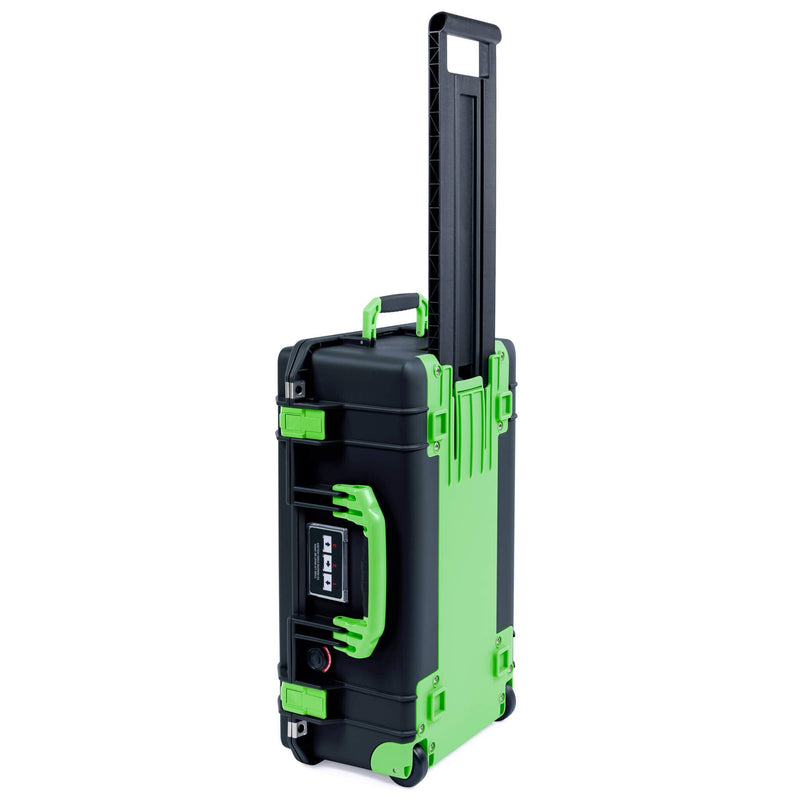 Pelican 1535 Air Case, Black with Lime Green Handles, Latches & Trolley