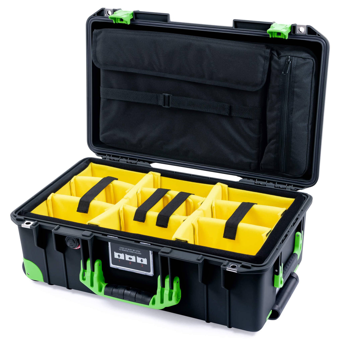 Pelican 1535 Air Carry-on Case - Black &amp; Lime Green Trolley