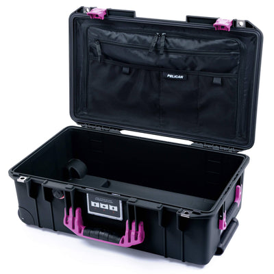Pelican 1535 Air Case, Black with Magenta Handles & Latches TRVL Combo-Pouch Lid Organizer Only ColorCase 015350-0300-110-401