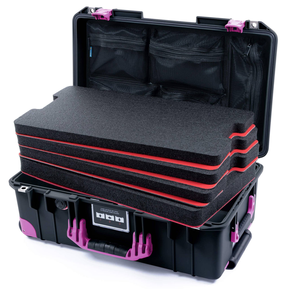 Pelican 1535 Air Carry-on Case - Black & Magenta Trolley