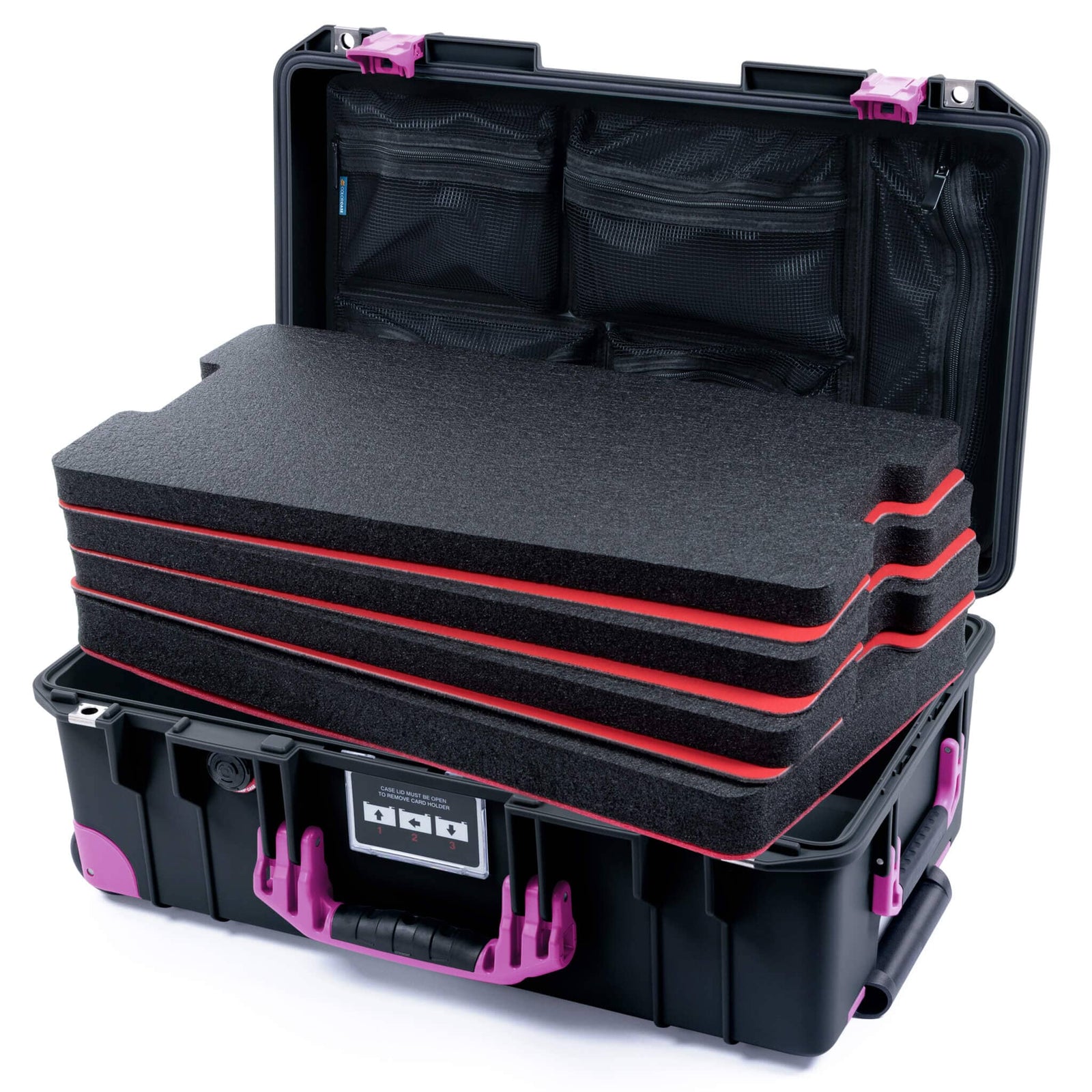 Pelican 1535 Air Carry-on Case - Black & Magenta Trolley