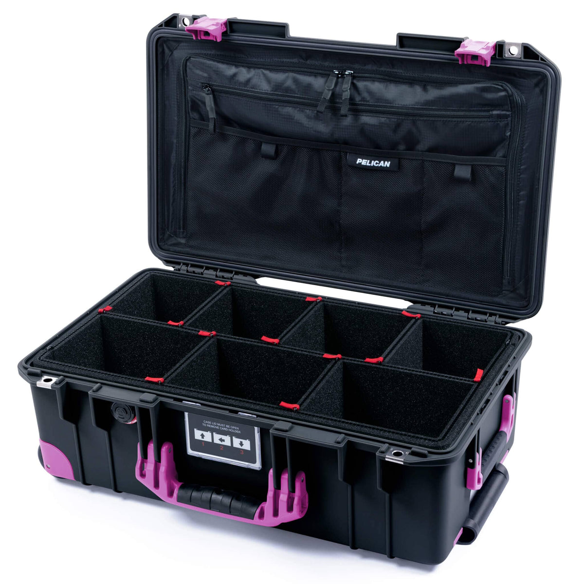 Pelican 1535 Air Carry-on Case - Black & Magenta Trolley