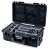 Pelican 1535 Air Case, Black with OD Green Handles & Latches Gray Padded Microfiber Dividers with Mesh Lid Organizer ColorCase 015350-0170-110-131