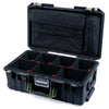 Pelican 1535 Air Case, Black with OD Green Handles & Latches TrekPak Divider System with Computer Pouch ColorCase 015350-0220-110-131