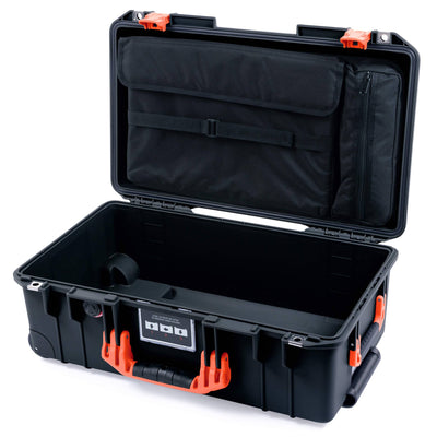 Pelican 1535 Air Case, Black with Orange Handles & Latches ColorCase