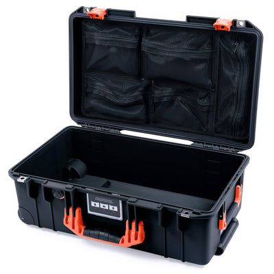 Pelican 1535 Air Case, Black with Orange Handles & Latches Mesh Lid Organizer Only ColorCase 015350-0100-110-151