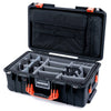 Pelican 1535 Air Case, Black with Orange Handles & Latches Gray Padded Microfiber Dividers with Computer Pouch ColorCase 015350-0270-110-151
