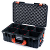 Pelican 1535 Air Case, Black with Orange Handles & Latches TrekPak Divider System with Convolute Lid Foam ColorCase 015350-0020-110-151