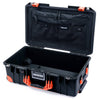 Pelican 1535 Air Case, Black with Orange Handles, Latches & Trolley Combo-Pouch Lid Organizer Only ColorCase 015350-0300-110-151-150