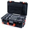 Pelican 1535 Air Case, Black with Orange Handles, Latches & Trolley Gray Padded Microfiber Dividers with Computer Pouch ColorCase 015350-0270-110-151-150