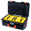 Pelican 1535 Air Case, Black with Orange Handles & Latches Yellow Padded Microfiber Dividers with Computer Pouch ColorCase 015350-0210-110-151