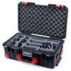 Pelican 1535 Air Case, Black with Red Handles, Latches & Trolley Gray Padded Microfiber Dividers with Convoluted Lid Foam ColorCase 015350-0070-110-321-320