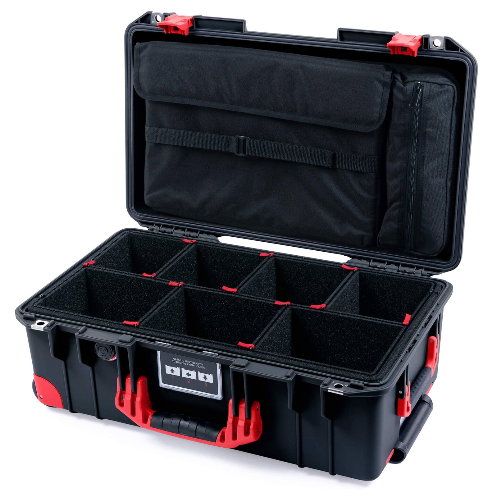 Pelican 1535 Air Carry-on Case - Black & Red Trolley