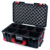 Pelican 1535 Air Case, Black with Red Handles, Latches & Trolley TrekPak Divider System with Convoluted Lid Foam ColorCase 015350-0020-110-321-320