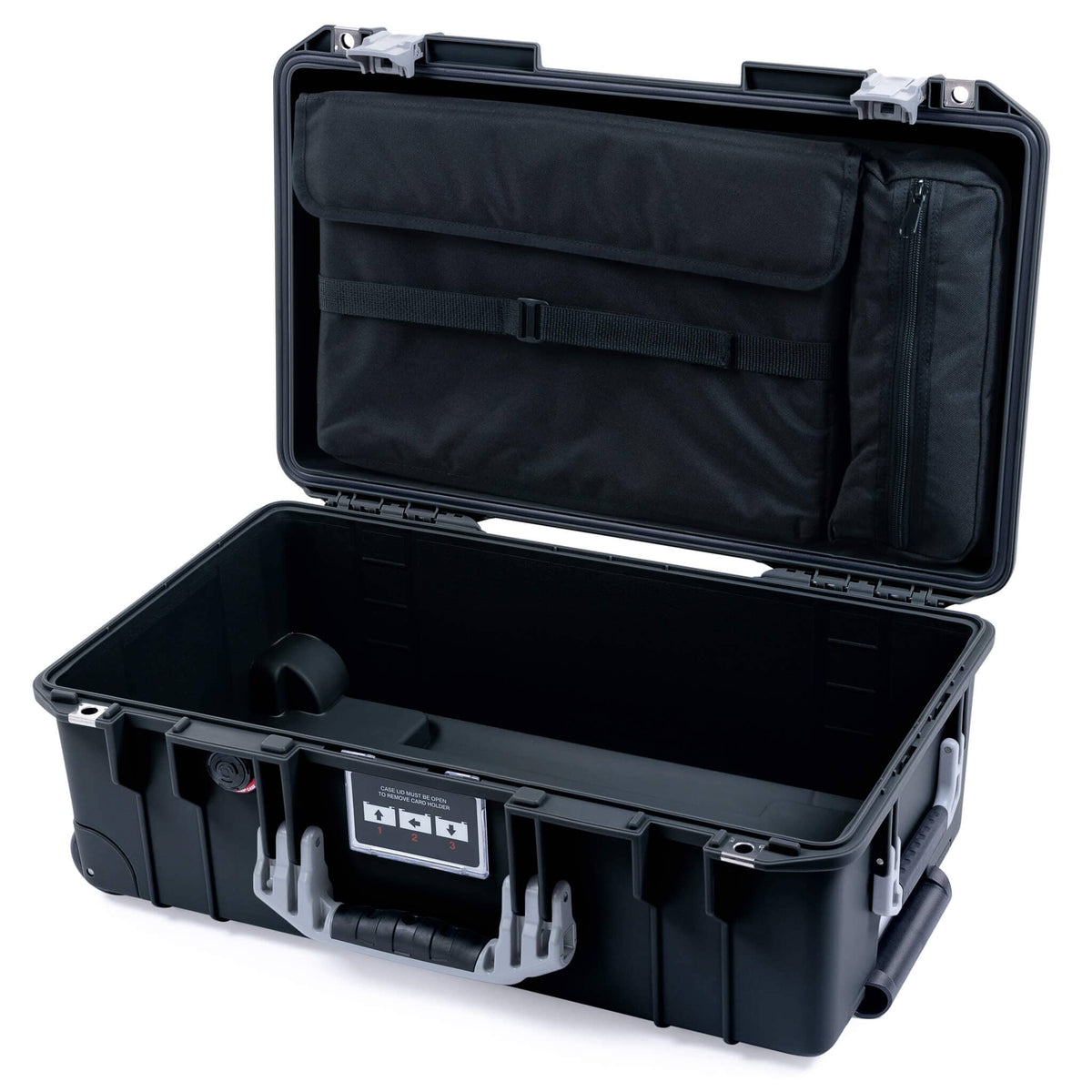 Pelican 1535 Air Case, Black with Silver Handles &amp; Latches ColorCase 