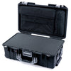 Pelican 1535 Air Case, Black with Silver Handles & Latches Pick & Pluck Foam with Computer Pouch ColorCase 015350-0201-110-181