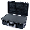 Pelican 1535 Air Case, Black with Silver Handles & Latches Pick & Pluck Foam with Mesh Lid Organizer ColorCase 015350-0101-110-181