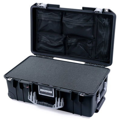Pelican 1535 Air Case, Black with Silver Handles & Latches Pick & Pluck Foam with Mesh Lid Organizer ColorCase 015350-0101-110-181