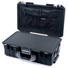Pelican 1535 Air Case, Black with Silver Handles & Latches Pick & Pluck Foam with Combo-Pouch Lid Organizer ColorCase 015350-0301-110-181