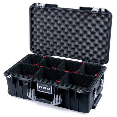 Pelican 1535 Air Case, Black with Silver Handles & Latches TrekPak Divider System with Convolute Lid Foam ColorCase 015350-0020-110-181