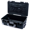 Pelican 1535 Air Case, Black with Silver Handles, Latches & Trolley Combo-Pouch Lid Organizer Only ColorCase 015350-0300-110-181-180