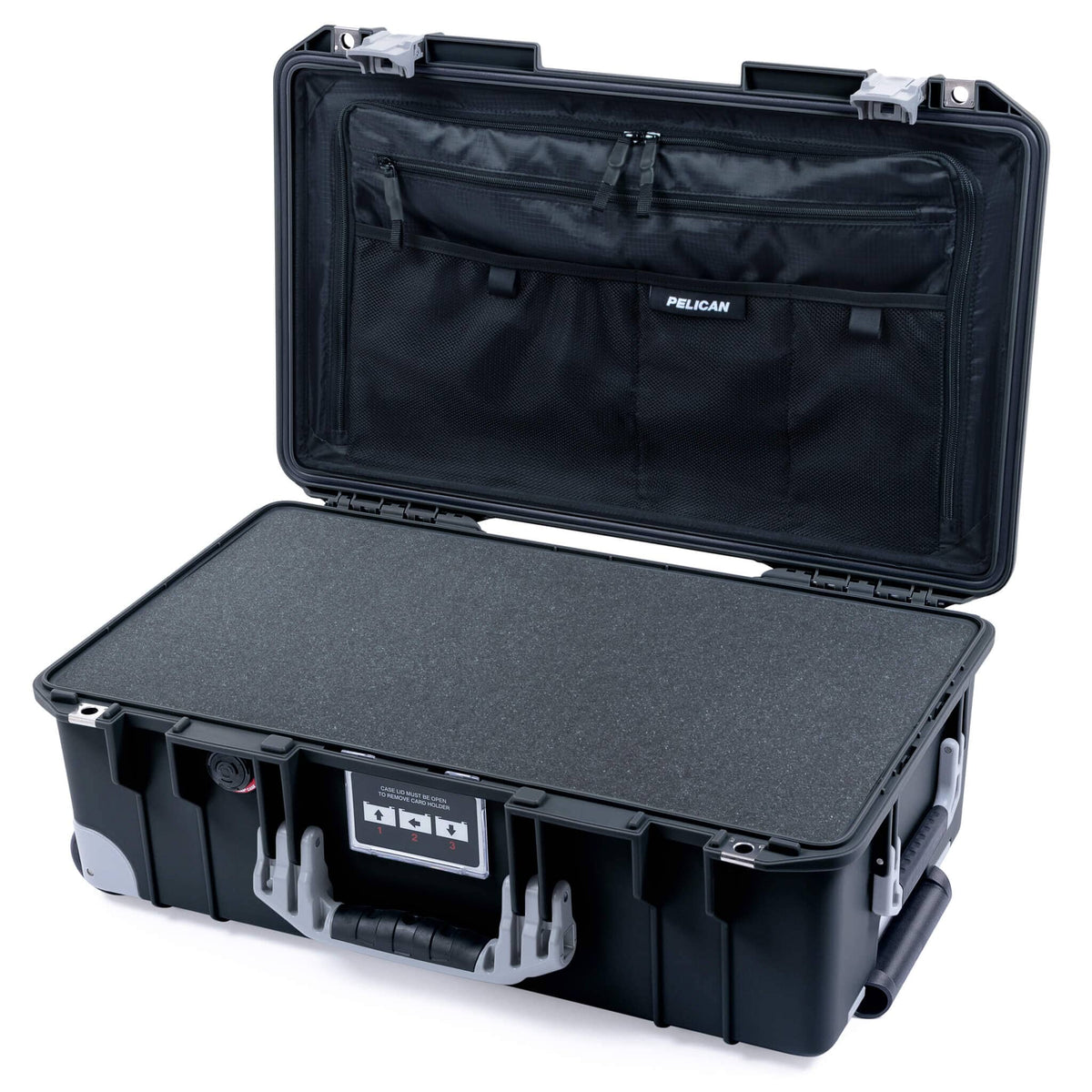 Pelican 1535 Air Carry-on Case - Black & Silver Trolley